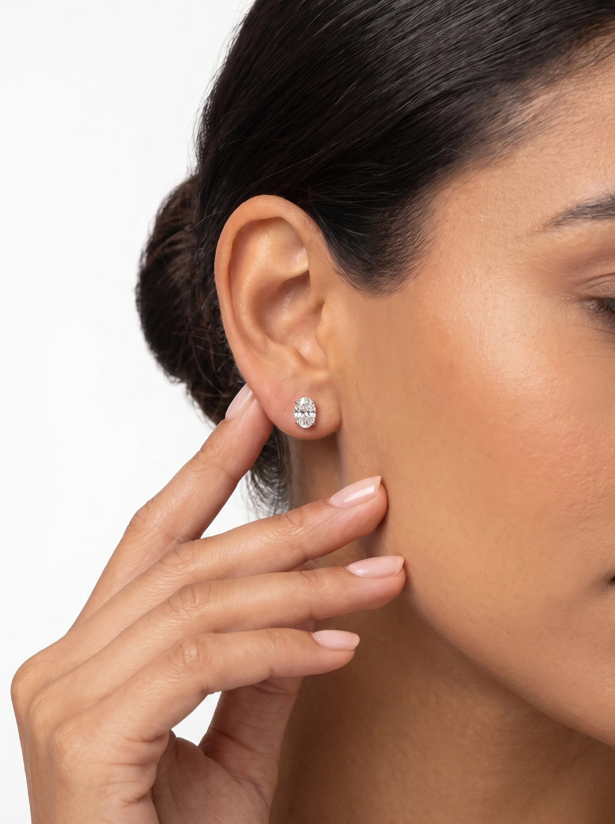 Diamond Studs - Oval - One Carat - 4