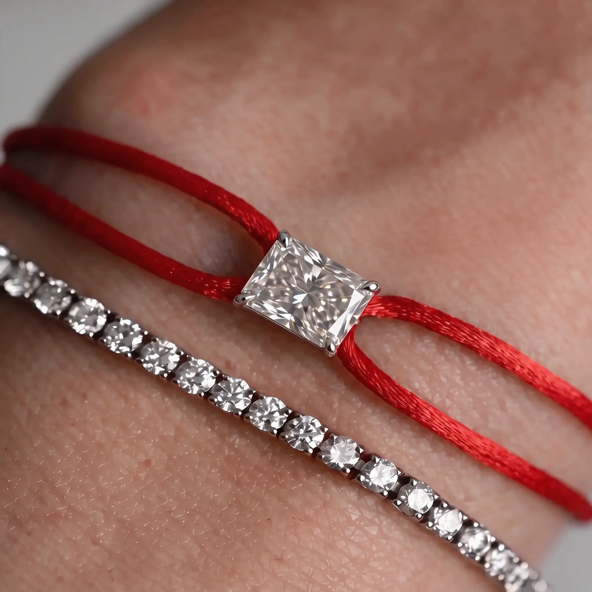 Diamond Satin Bracelet - Radiant, Red