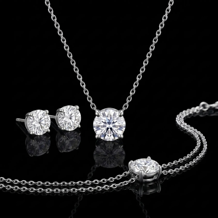 Diamond Set - Round, White Gold