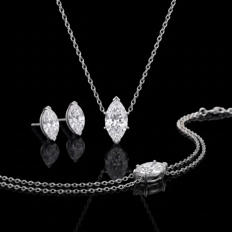 Diamond Set - Marquise, White Gold