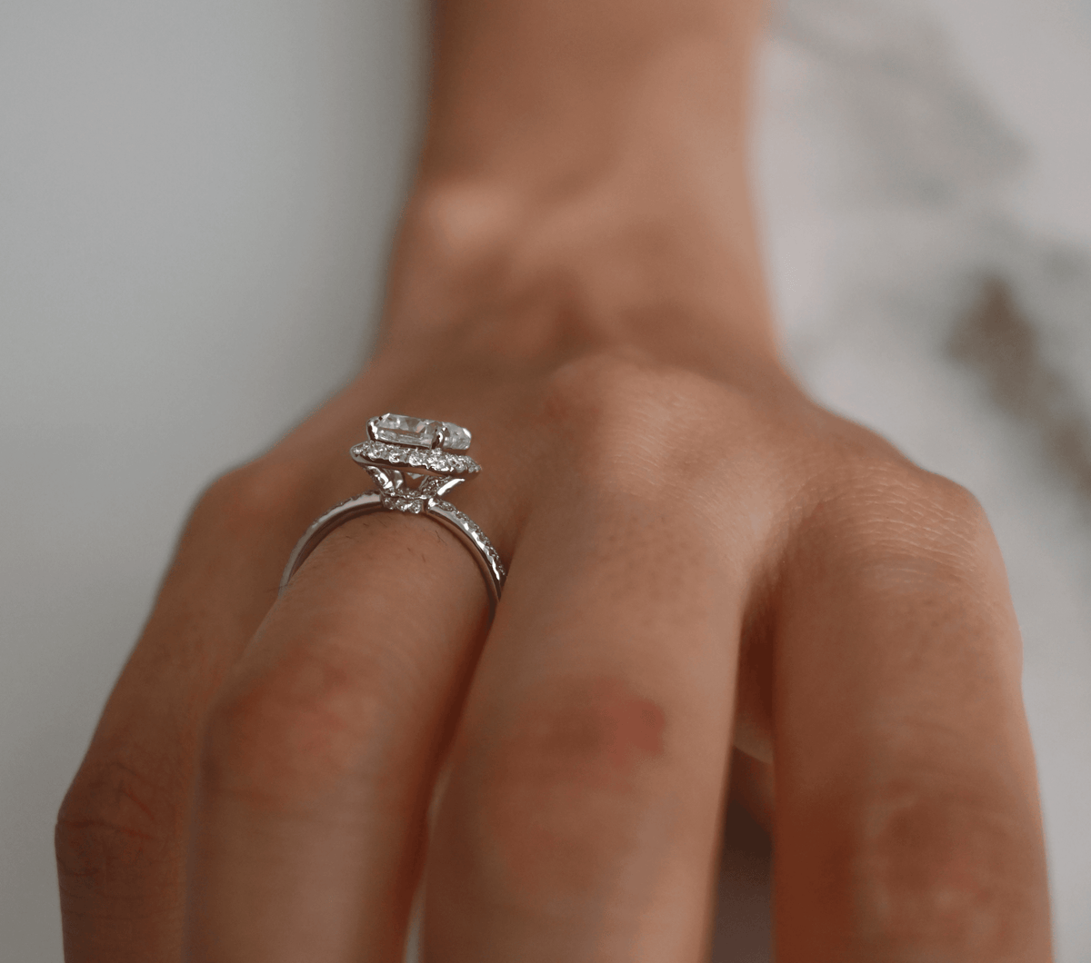 Cushion Diamond Ring with Halo - 2.79CT - 4