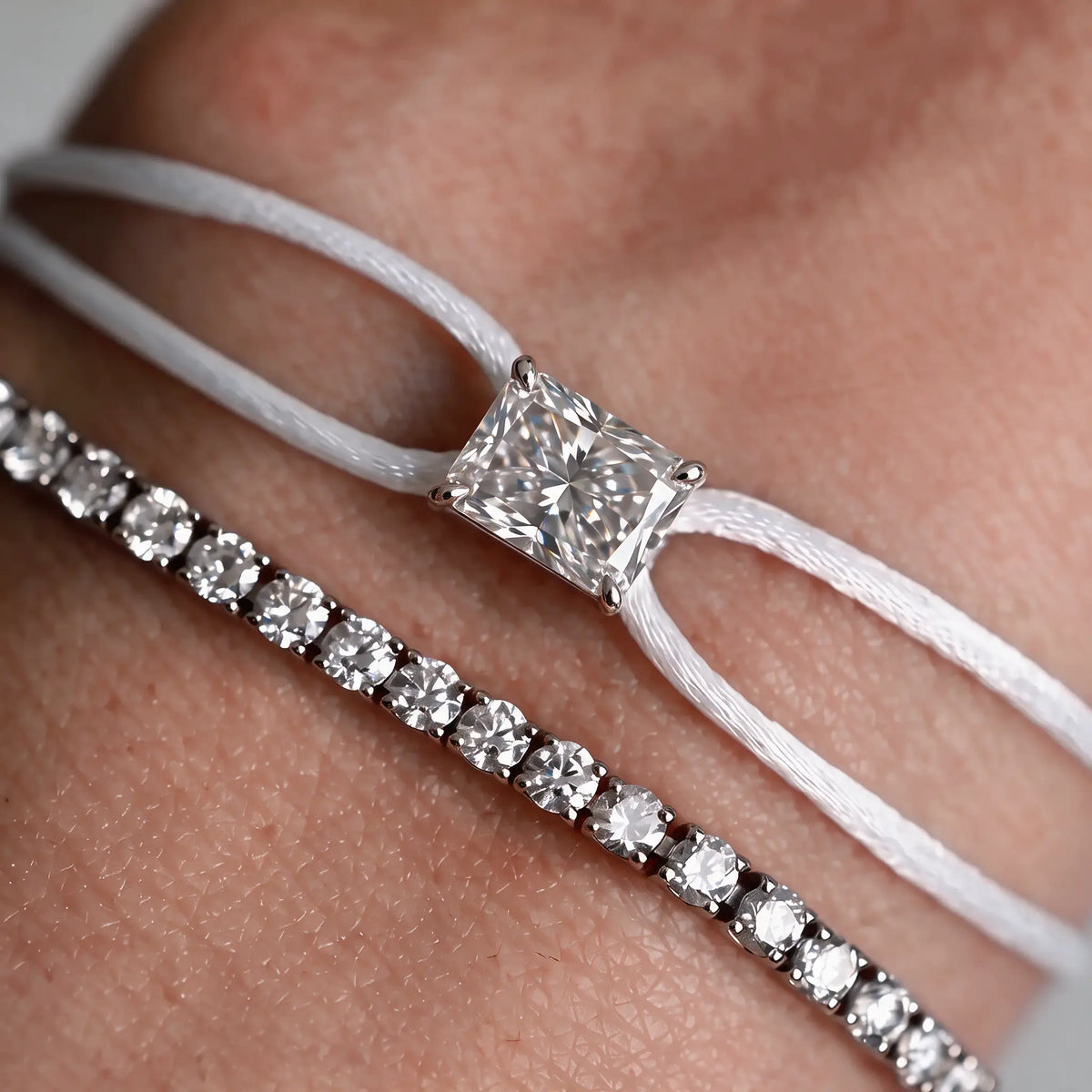 Diamond Satin Bracelet - Radiant, White