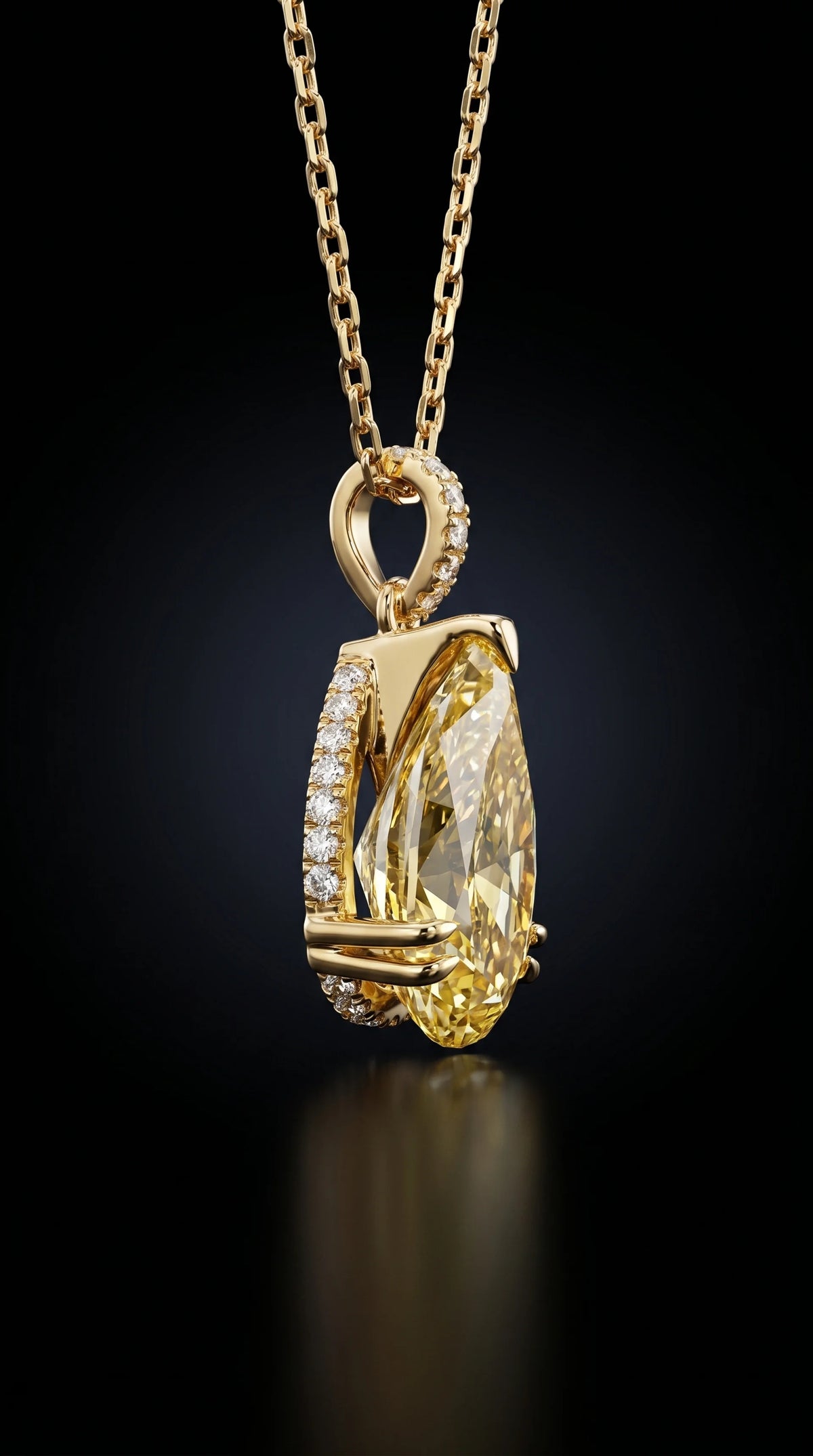 Yellow Diamond Pear Necklace - 3