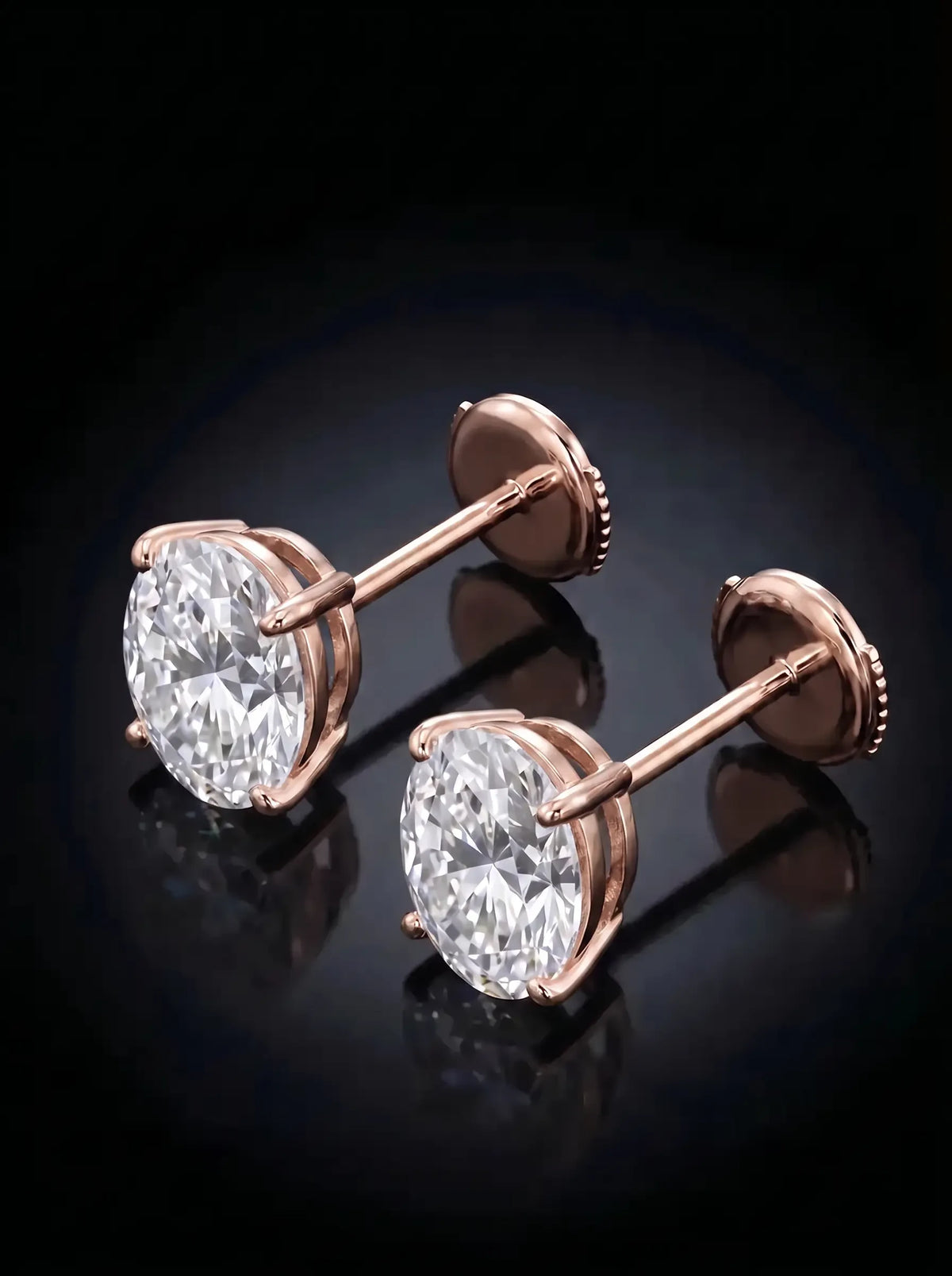 Diamond Studs - Oval - One Carat, Rose Gold