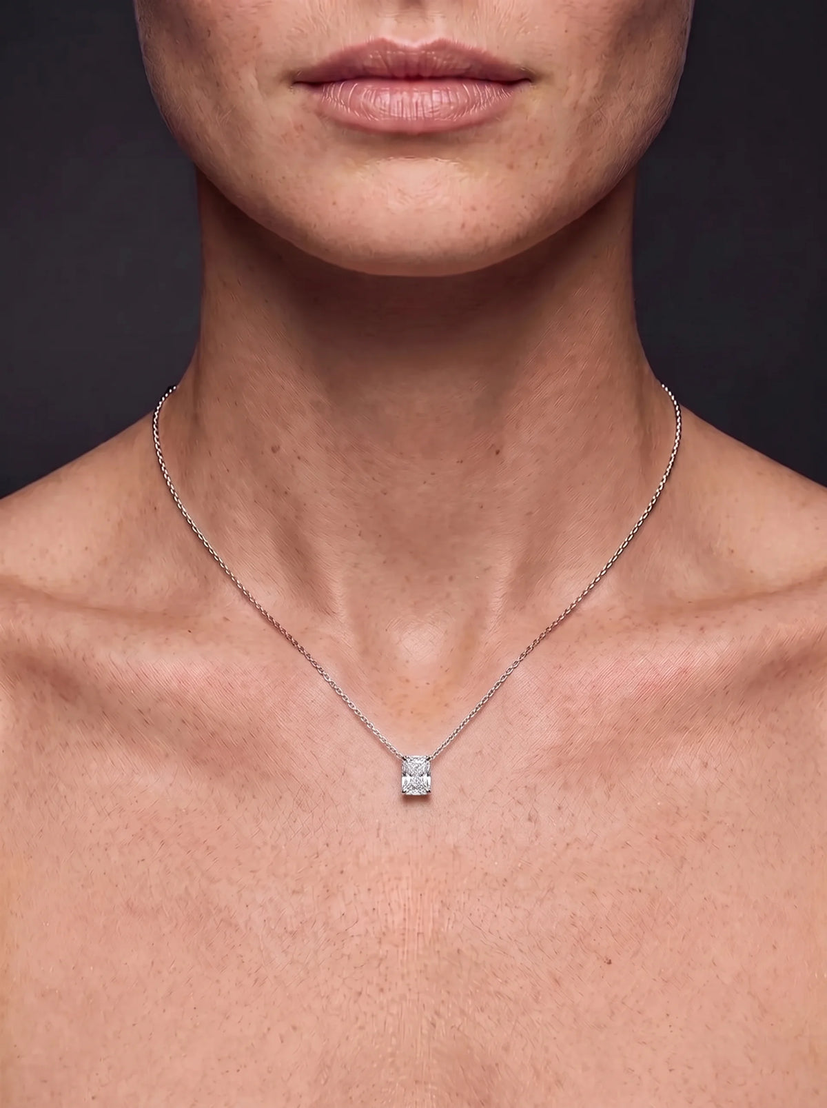 Diamond Necklace - Radiant - One Carat - 4