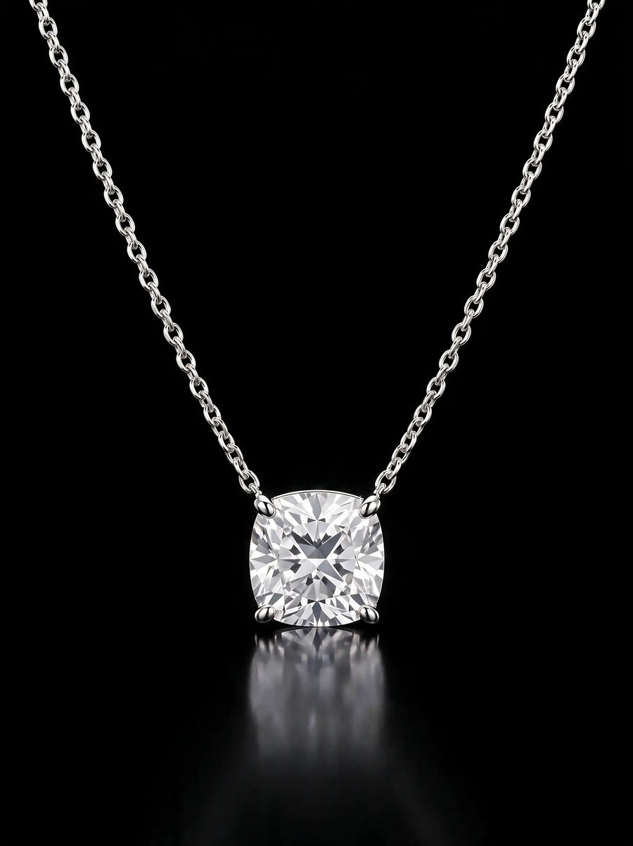 Diamond Necklace - Cushion - One Carat, White Gold