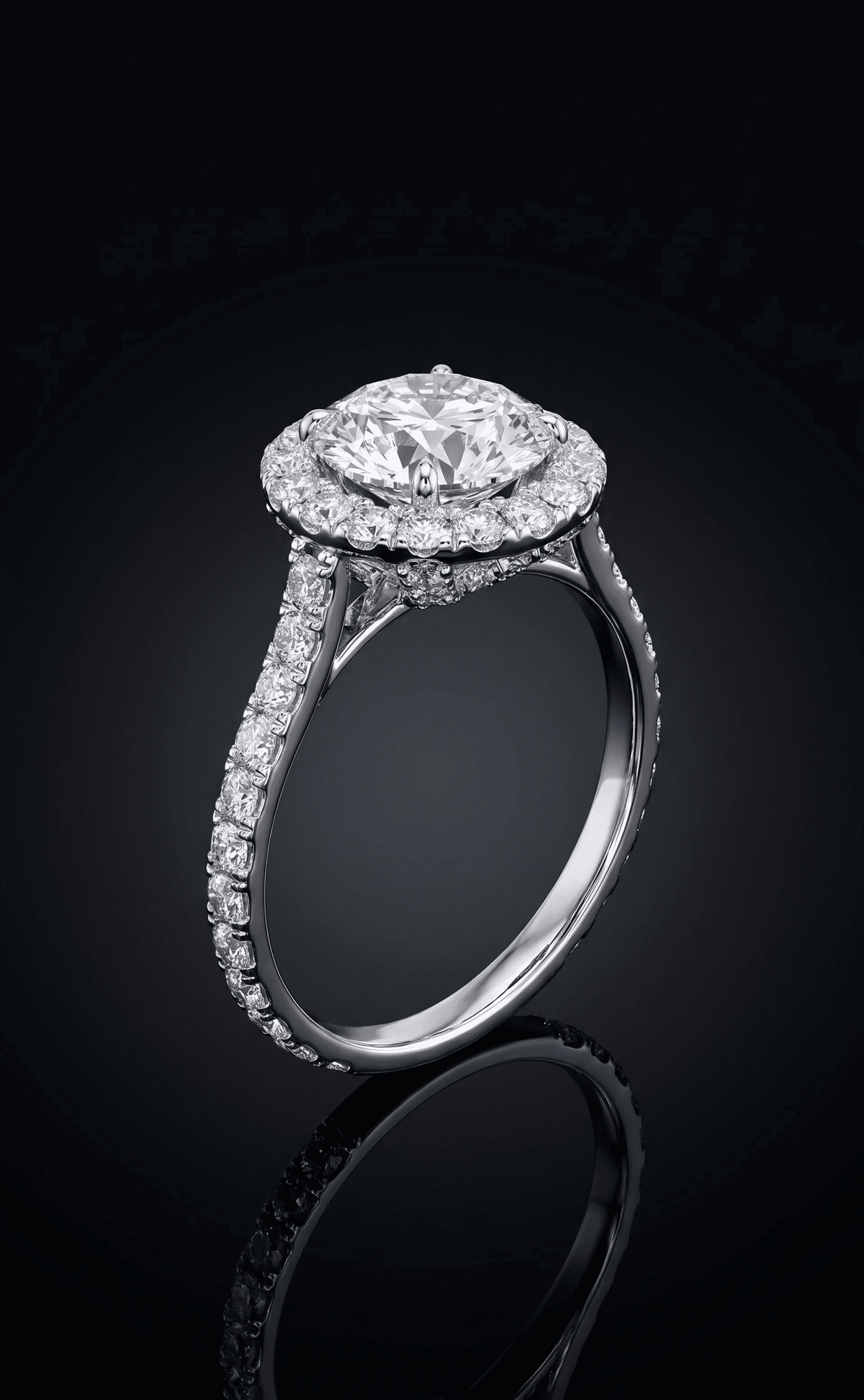 Round Diamond Ring with Halo - 3.98CT - 2