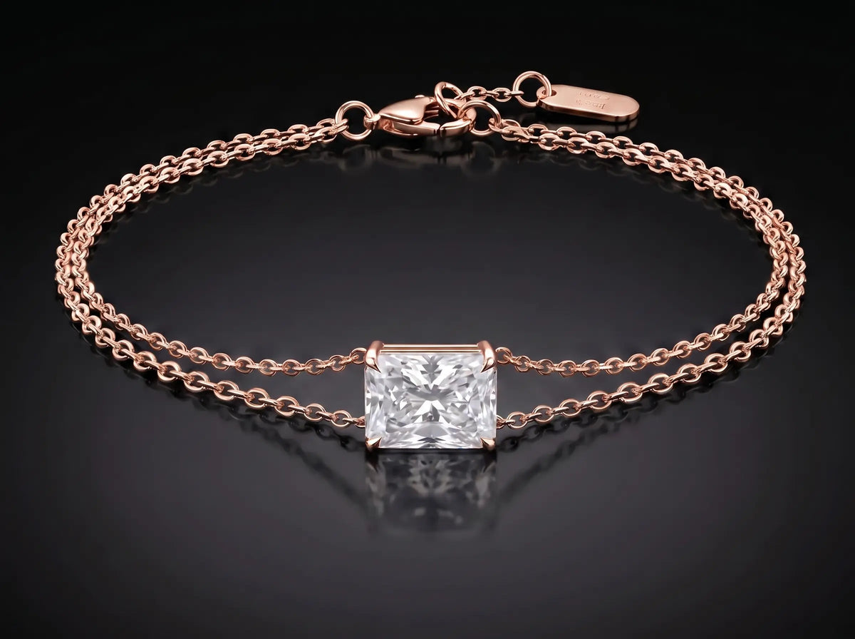 Diamond Bracelet - Radiant, Rose Gold