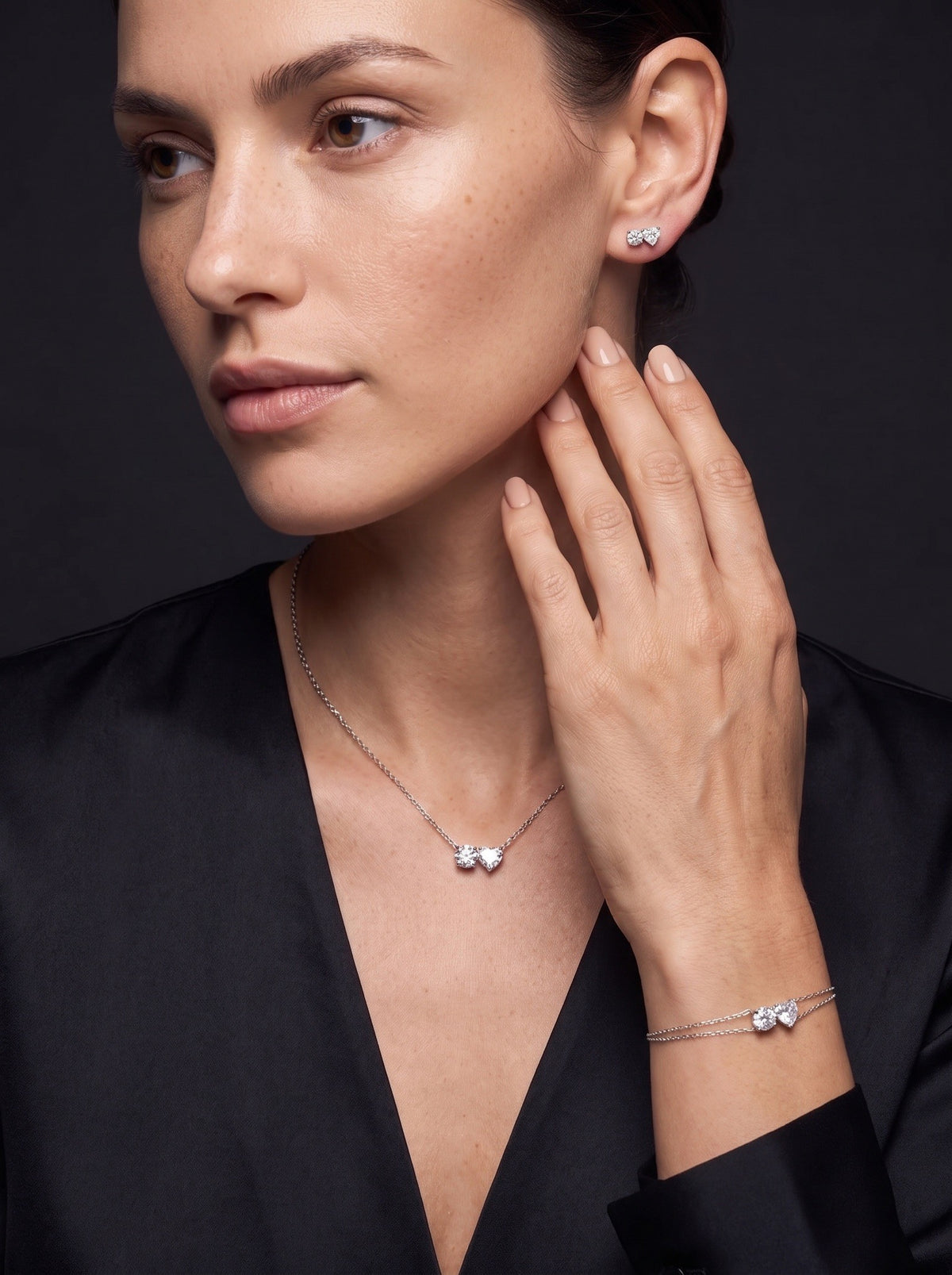 Diamond Set - Two Diamonds - Round & Heart - 4