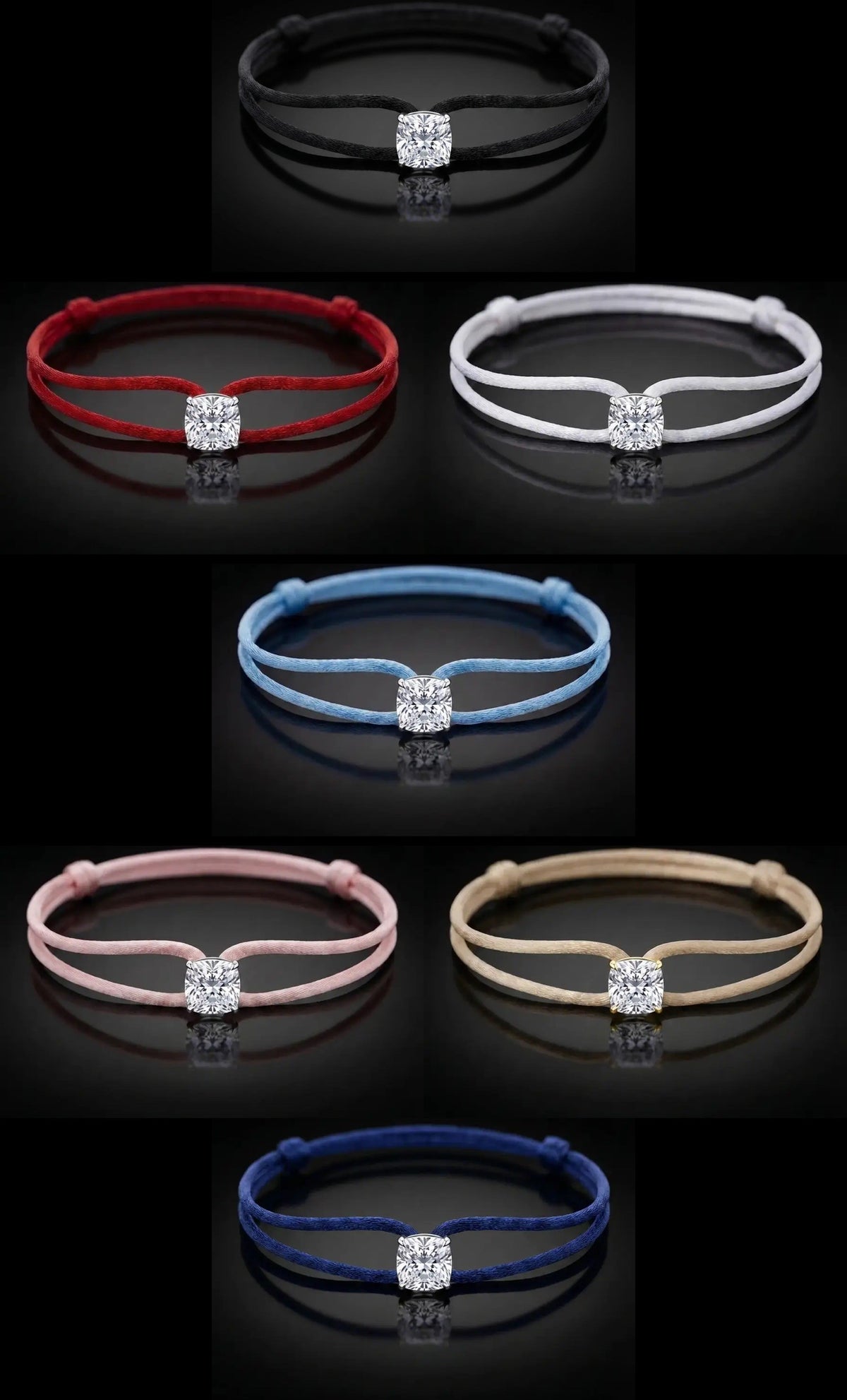 Diamond Satin Bracelet - Cushion - 2