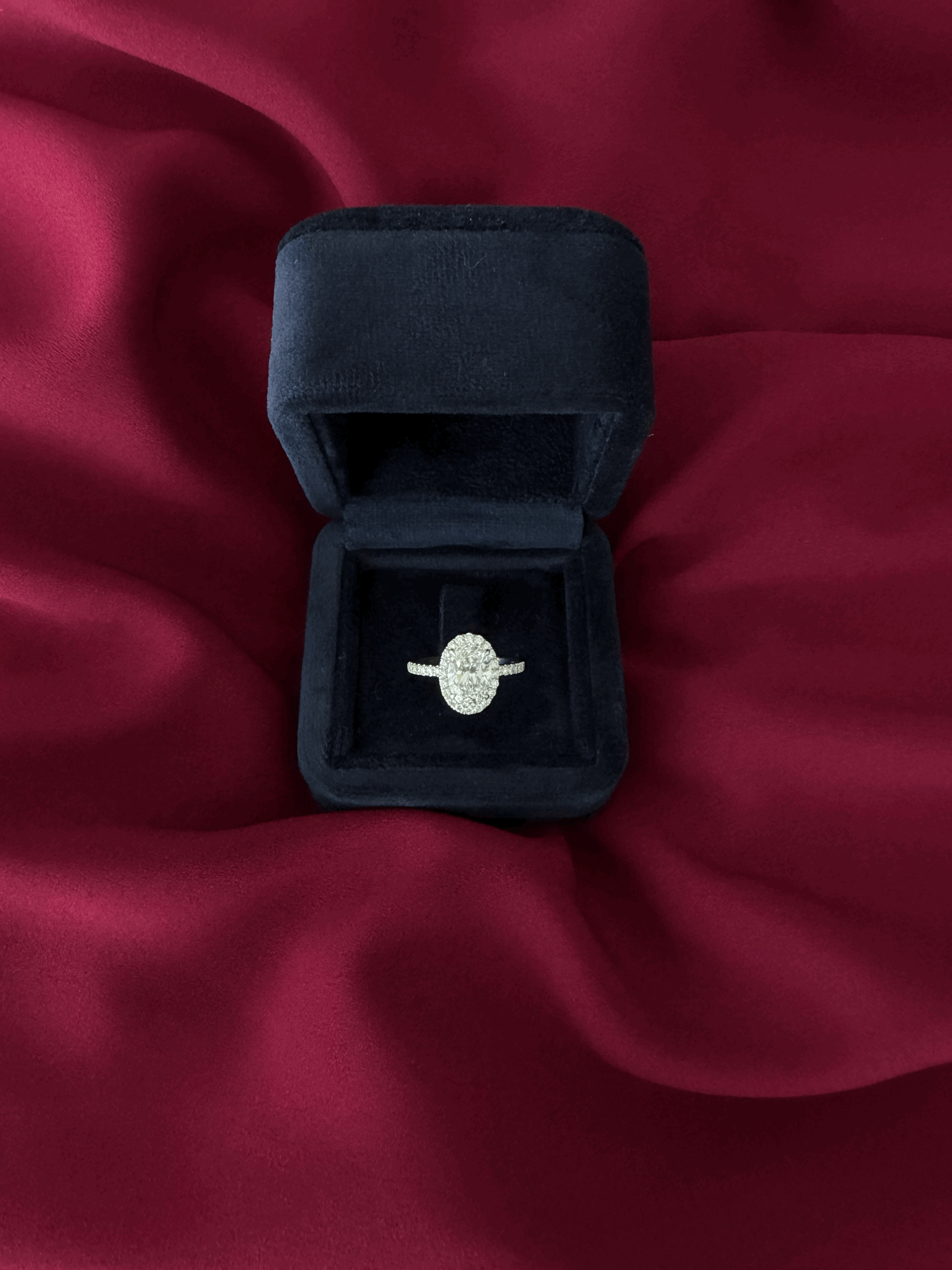 Oval Diamond Ring with Halo - 4
