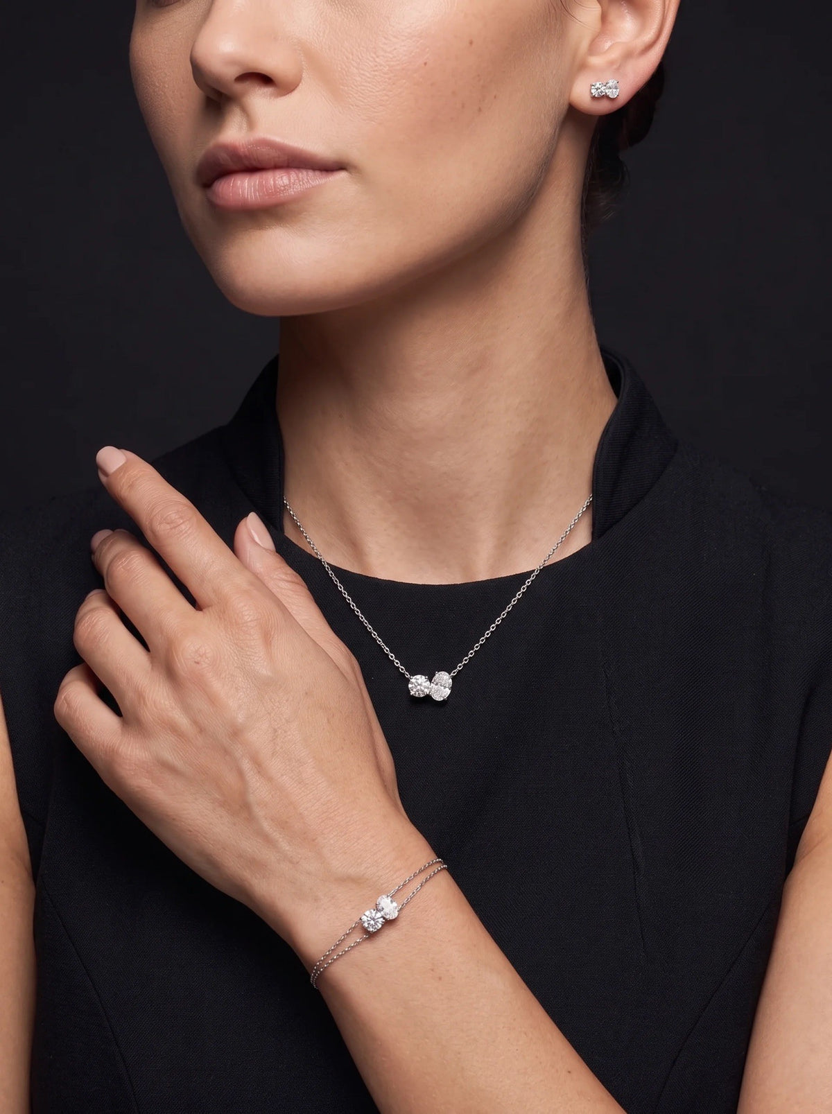 Diamond Set - Two Diamonds - Round & Oval - 4