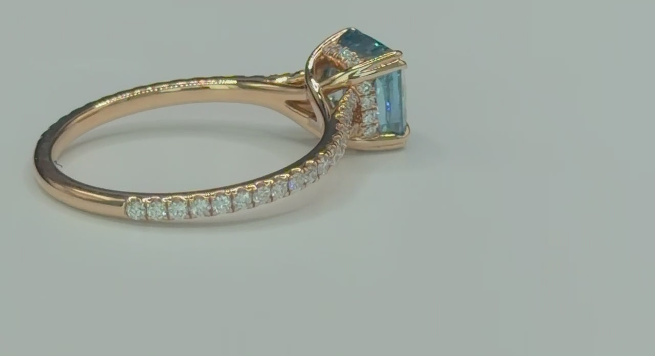 Cushion Blue Diamond Ring video