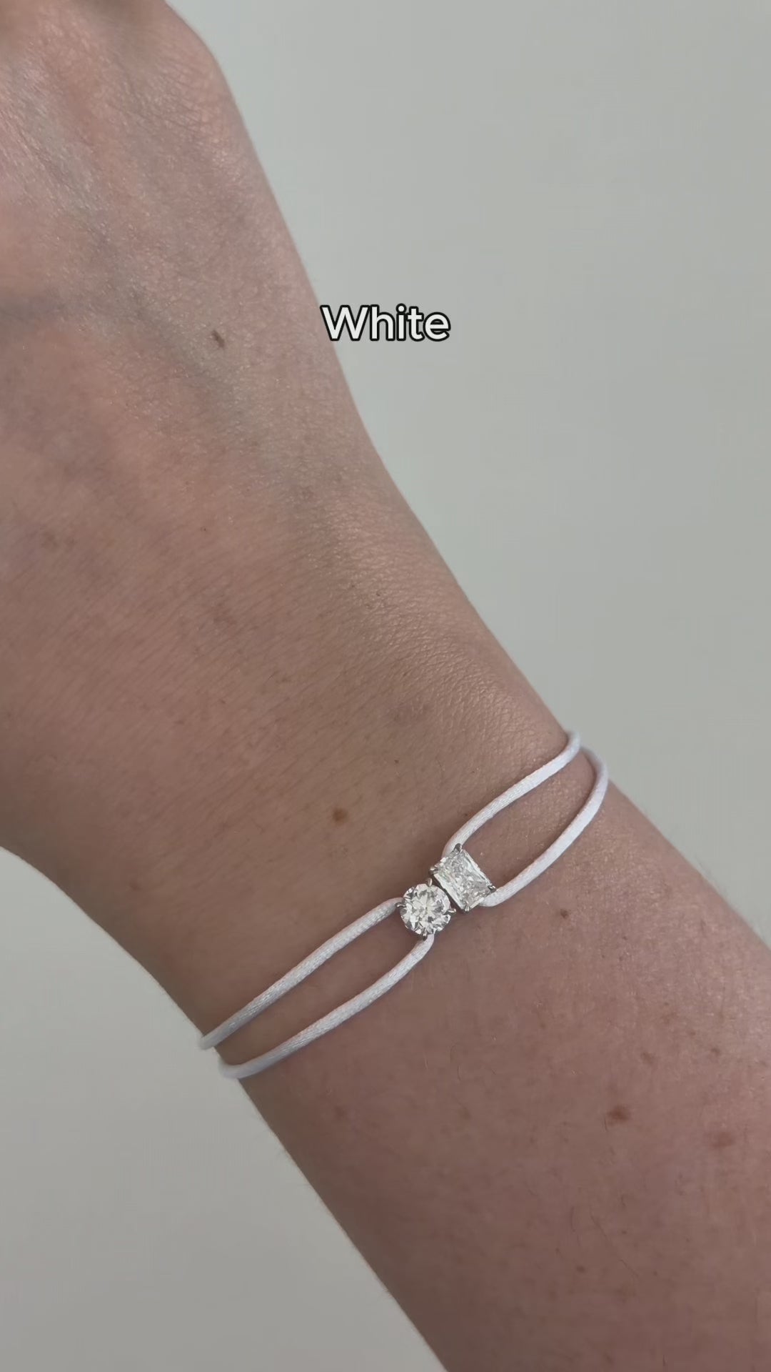 Diamond Satin Bracelet - Two Diamonds - Round & Radiant video