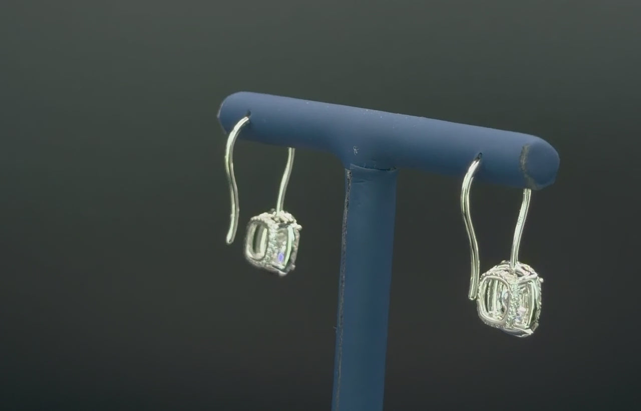 Cushion Diamond Earrings with Halo video