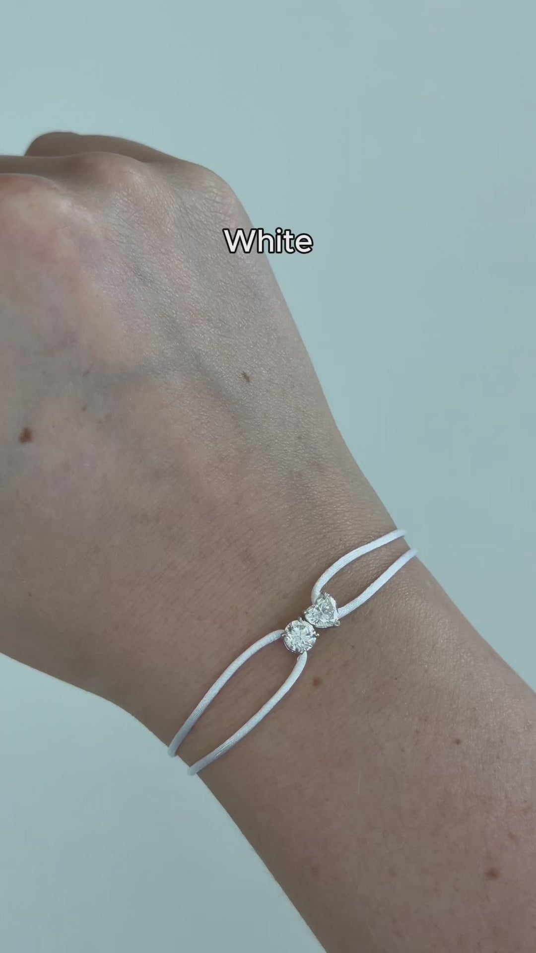 Diamond Satin Bracelet - Two Diamonds - Round & Heart video