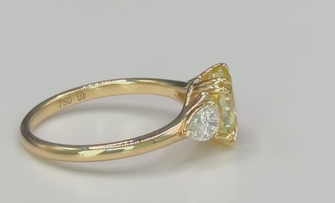 Oval & Pear Yellow Diamond Ring video