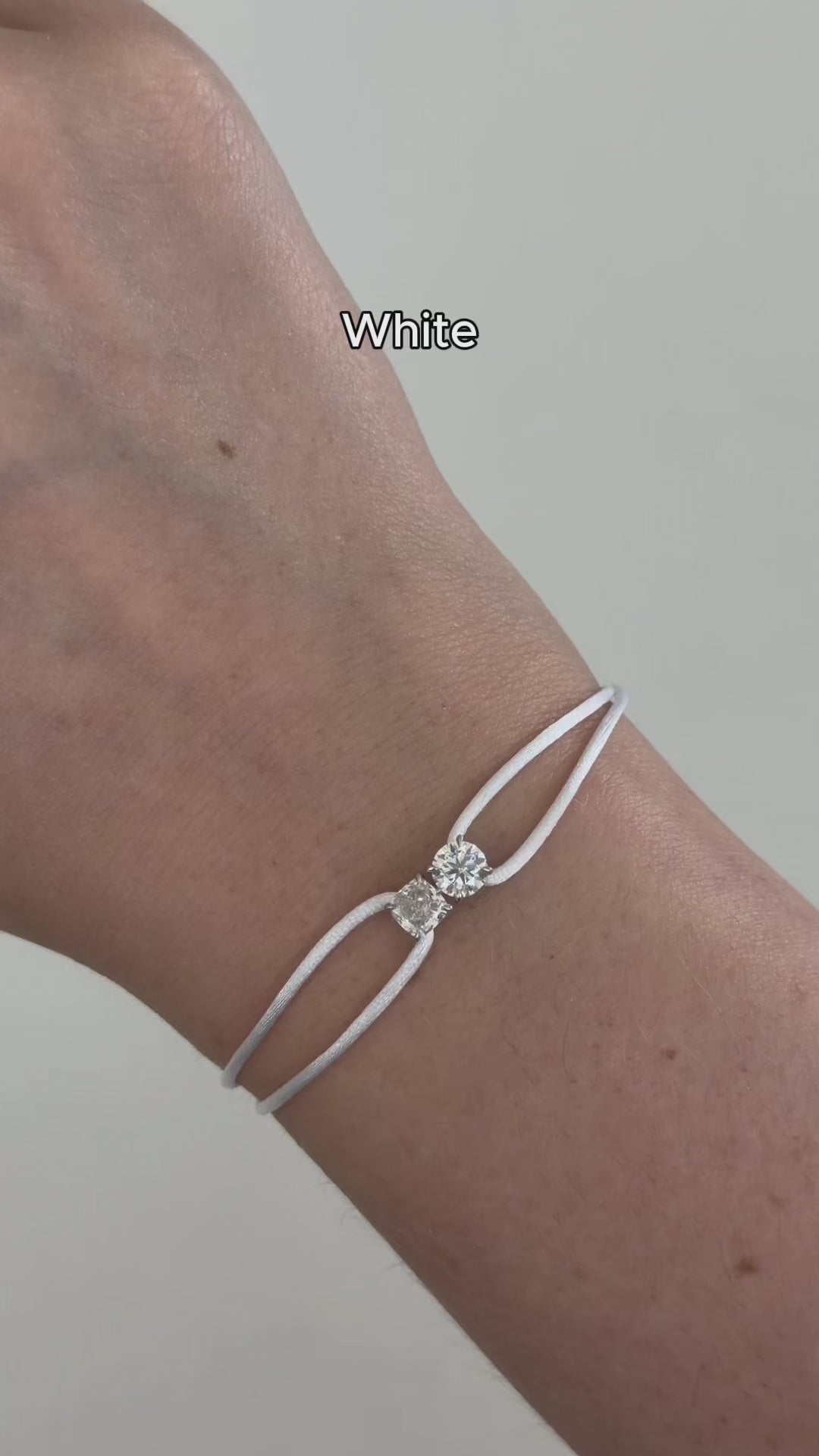 Diamond Satin Bracelet - Two Diamonds - Round & Cushion video