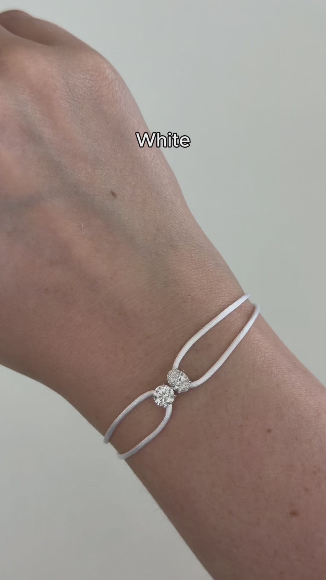 Diamond Satin Bracelet - Two Diamonds - Round & Oval video