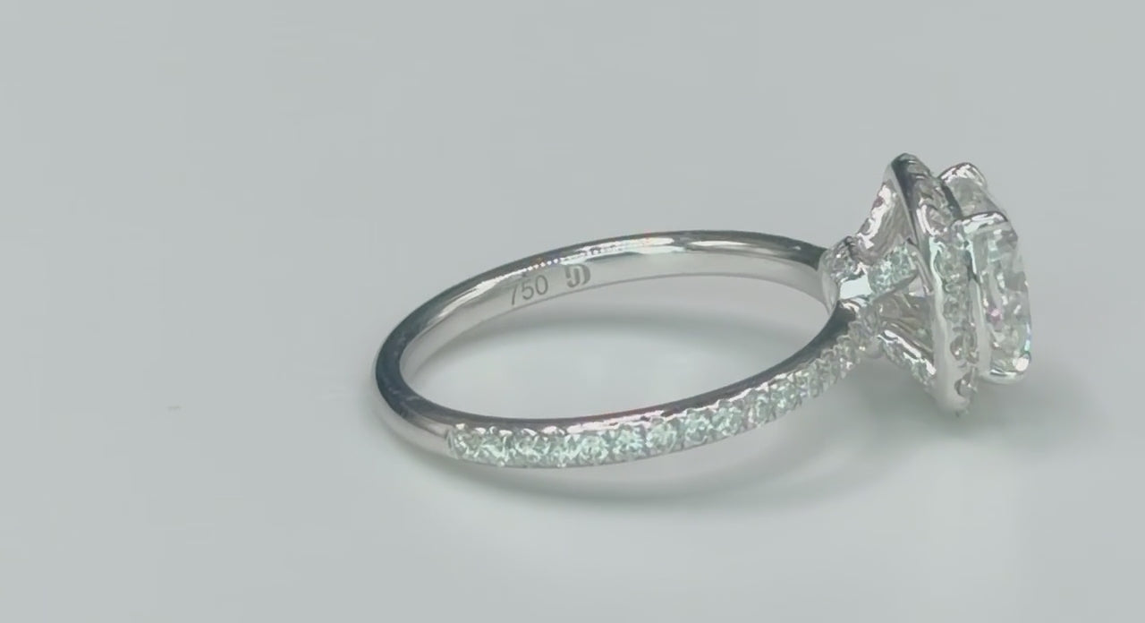 Cushion Diamond Ring with Halo - 2.79CT video