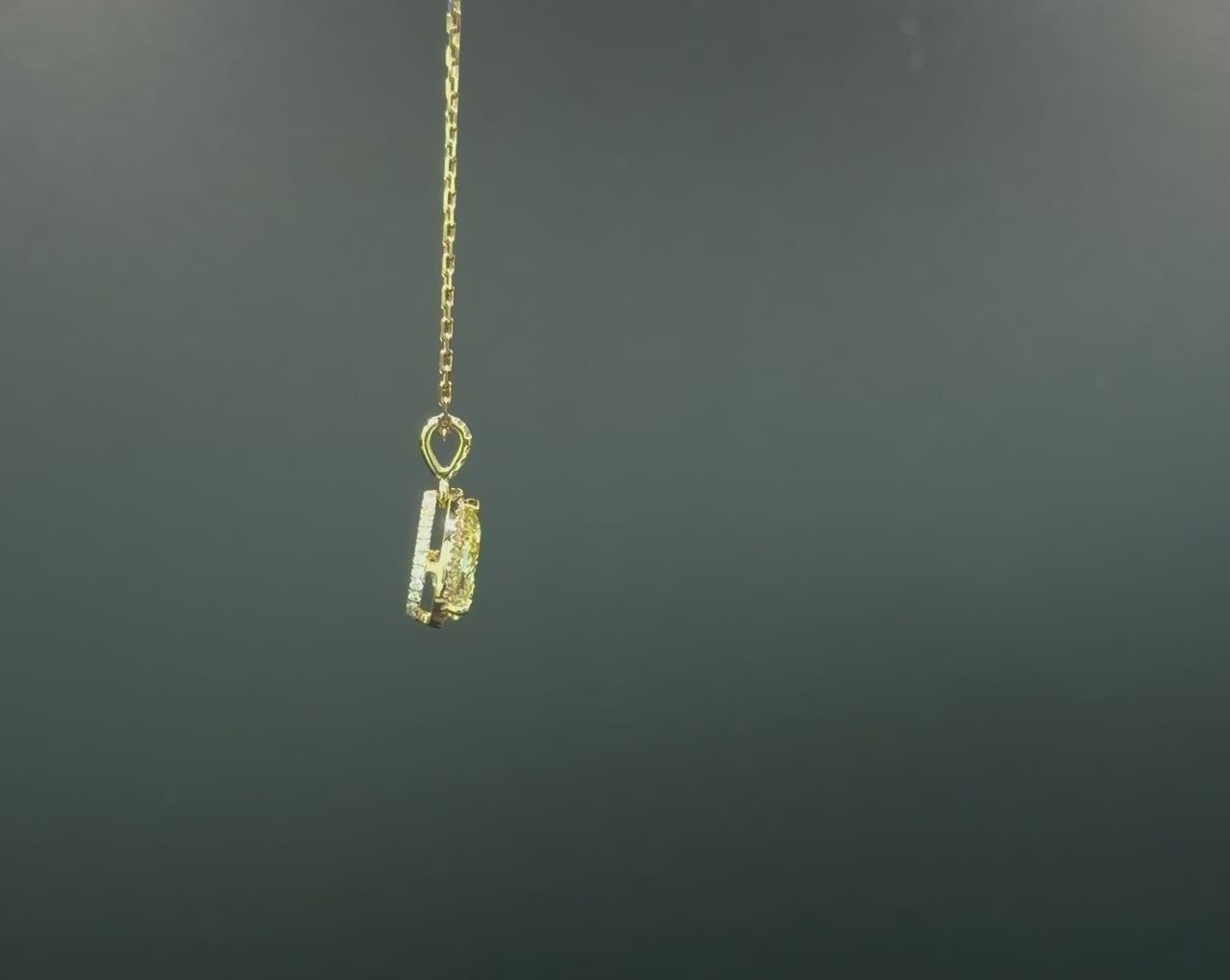 Yellow Diamond Pear Pendant with Halo video