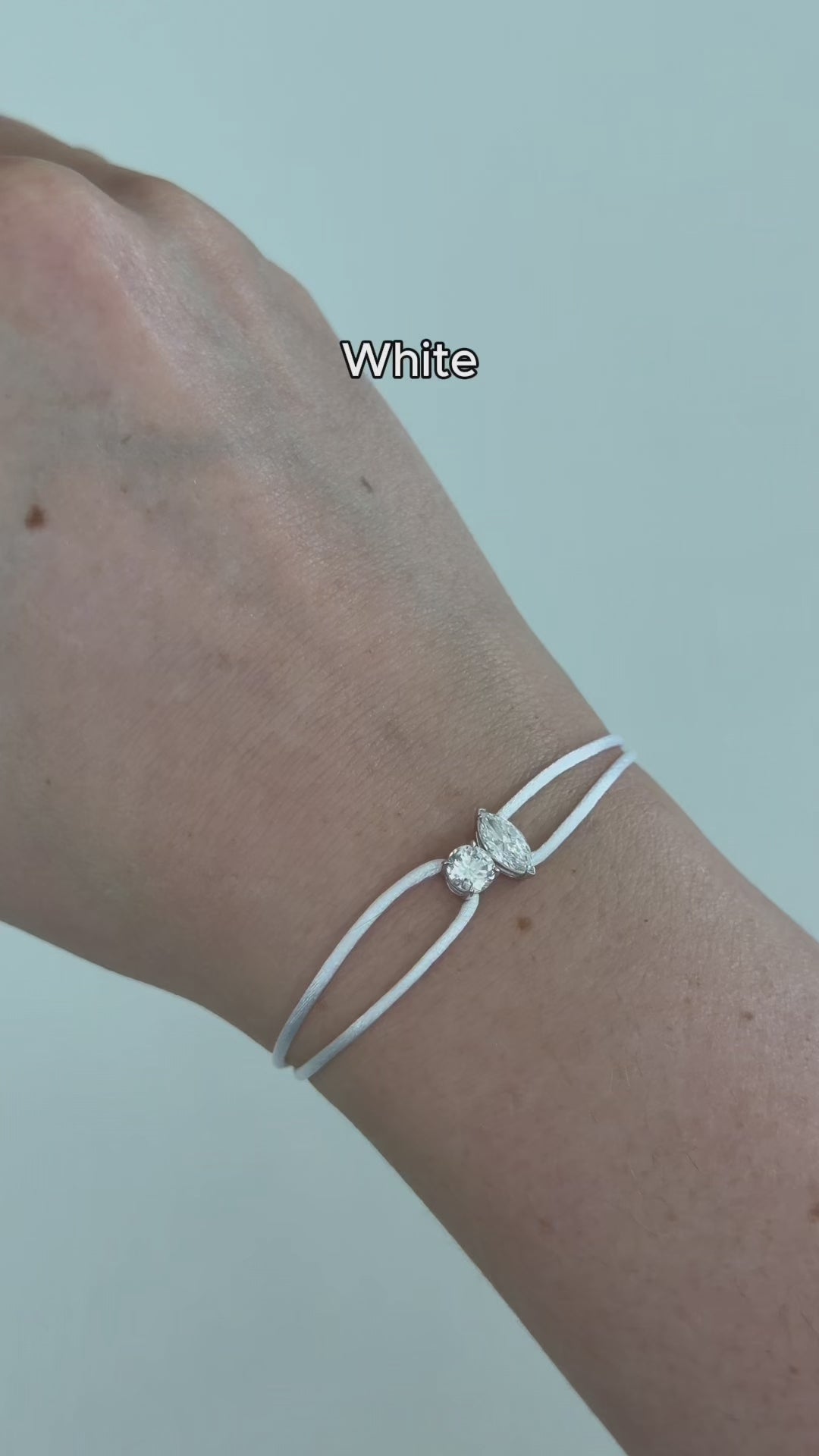 Diamond Satin Bracelet - Two Diamonds - Round & Marquise video