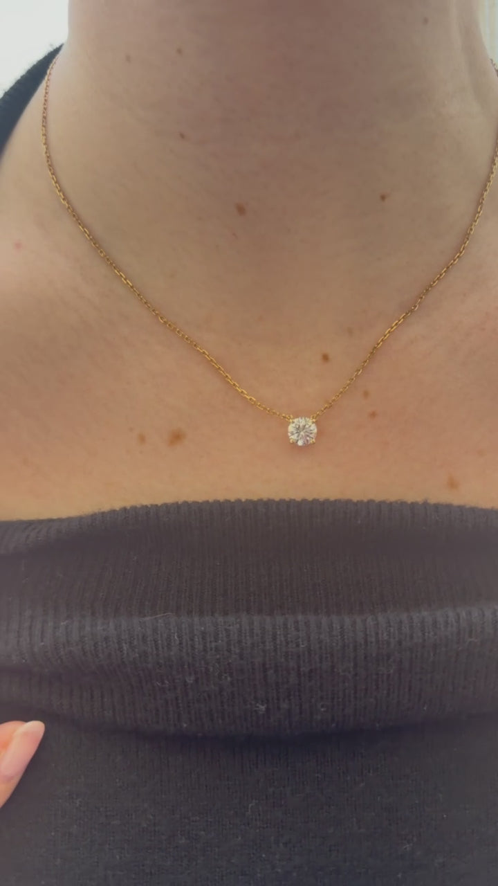 Diamond Necklace - Round - One Carat video