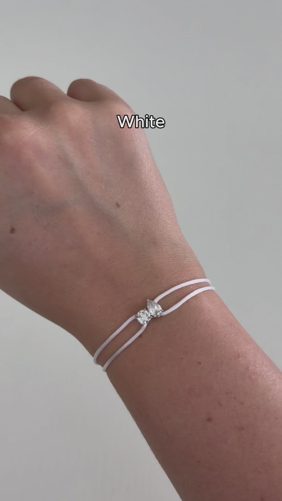 Diamond Satin Bracelet - Two Diamonds - Round & Pear video