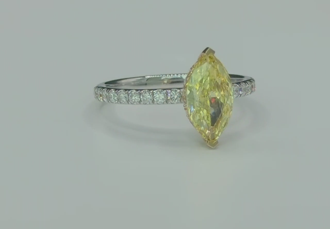 Marquise Yellow Diamond Ring video