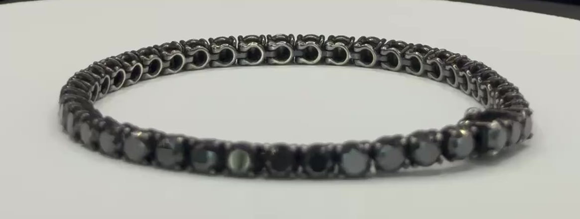 Black Diamond Tennis Bracelet 4.15MM video
