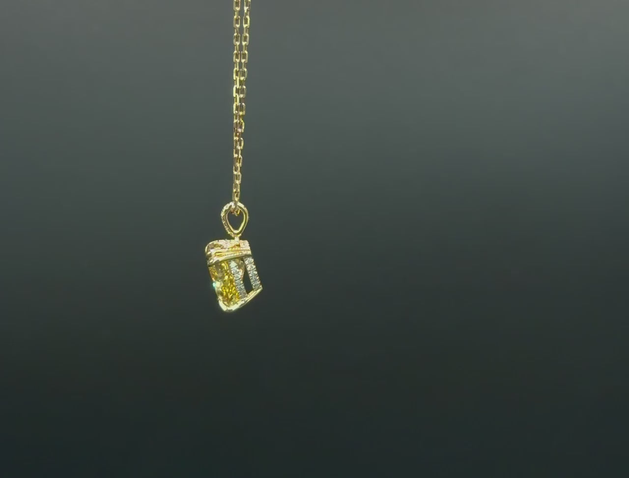 Yellow Diamond Trillion Necklace video