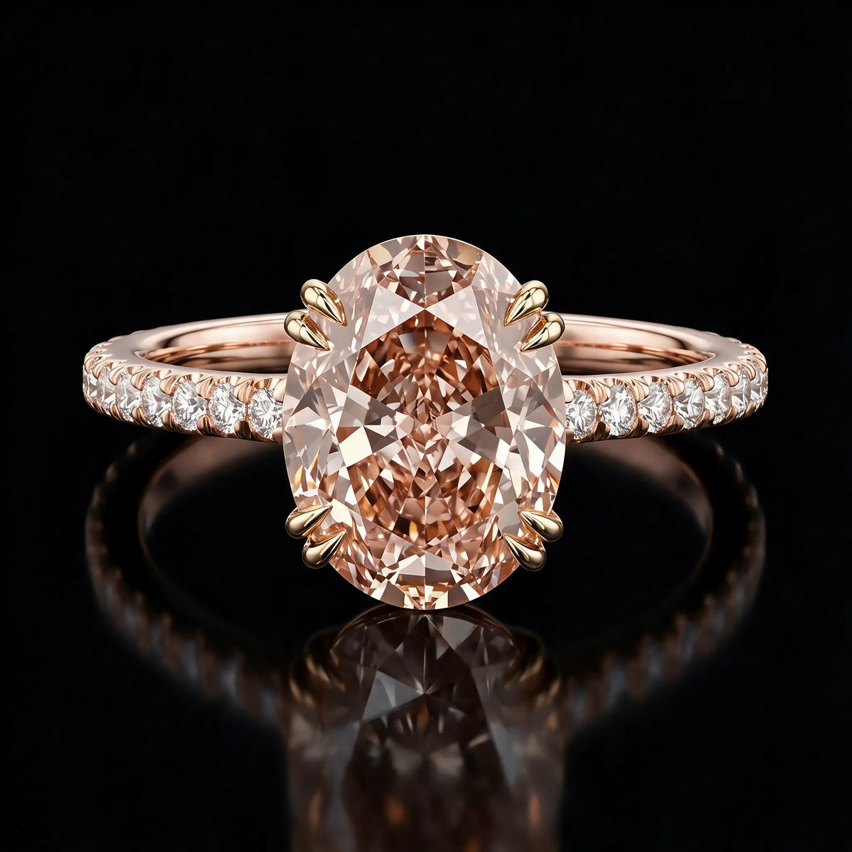 Oval Pink Diamond Ring - Rosé