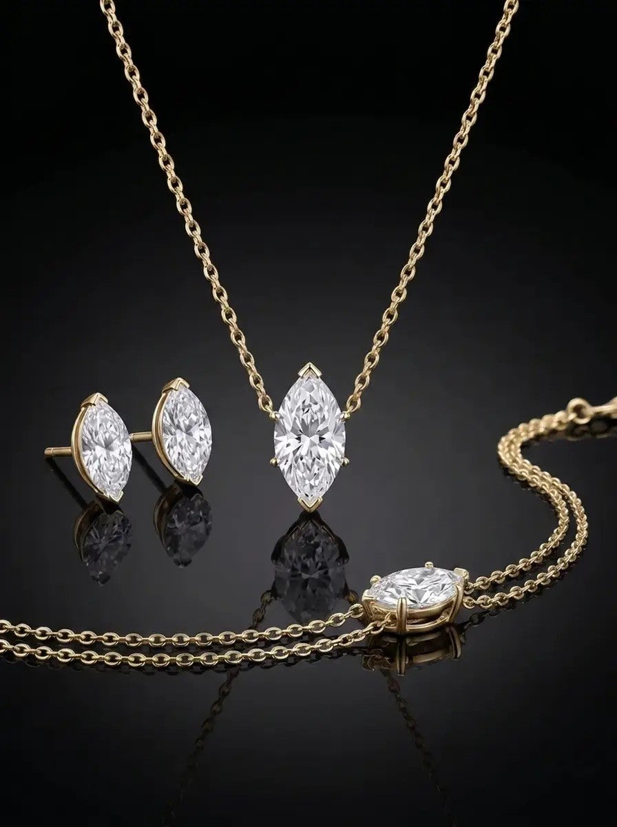 Diamond Set - Marquise, Yellow Gold