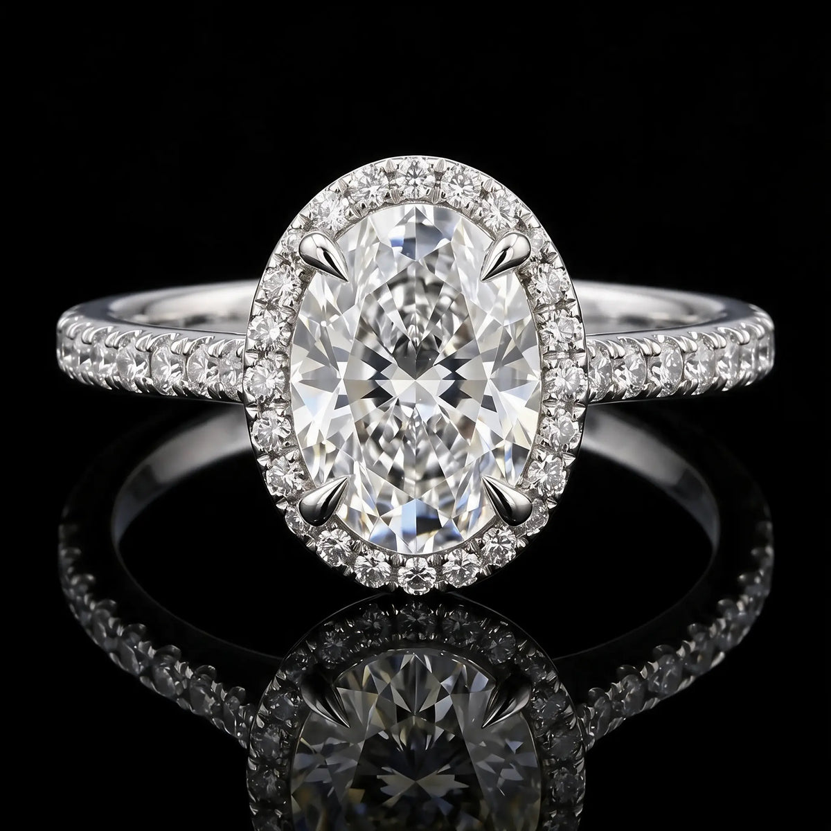 Oval Diamond Ring with Halo