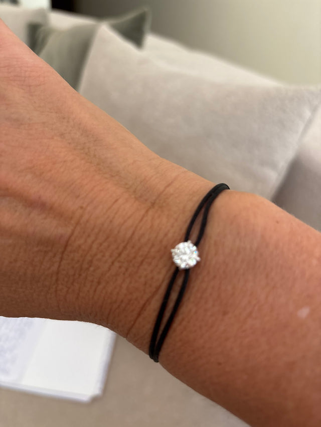 Customer photo: satin diamond bracelet on the wrist