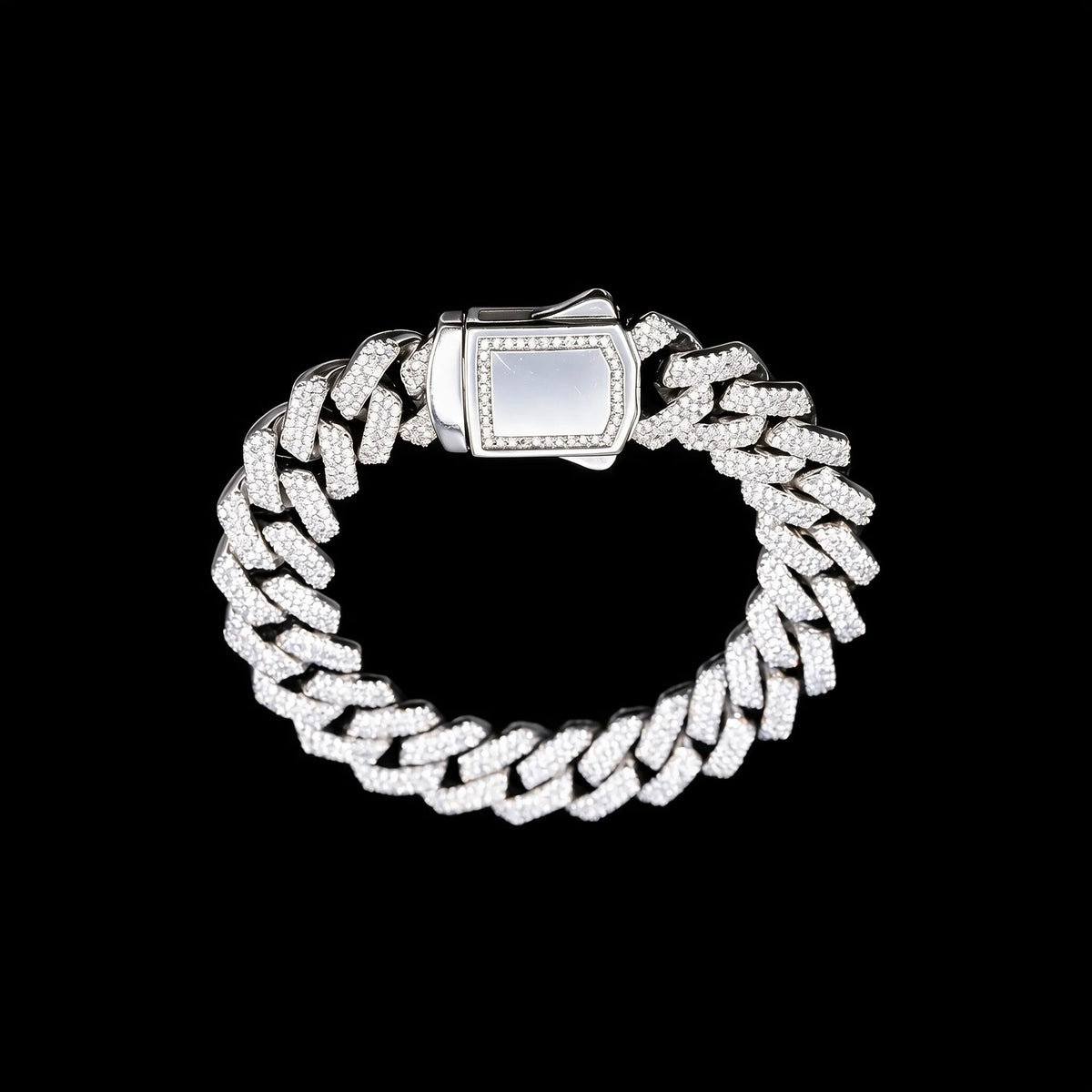 Diamond Cuban Bracelet - 16MM - White Gold