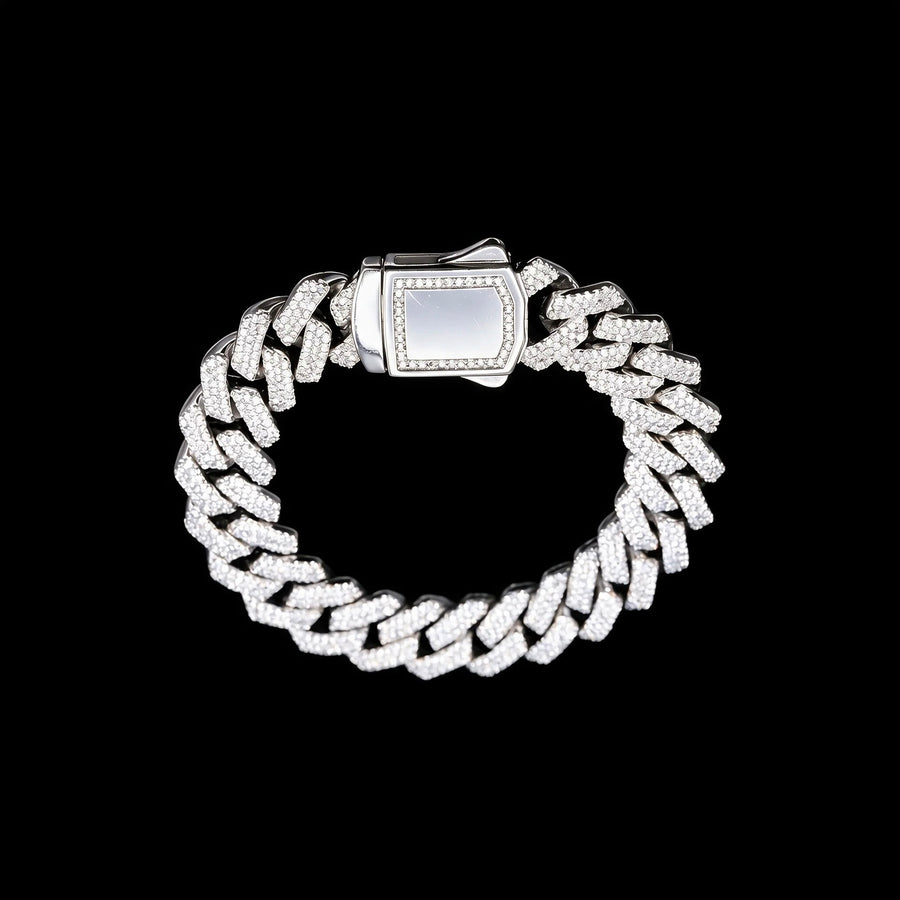 Diamond Cuban Bracelet - 16MM - White Gold
