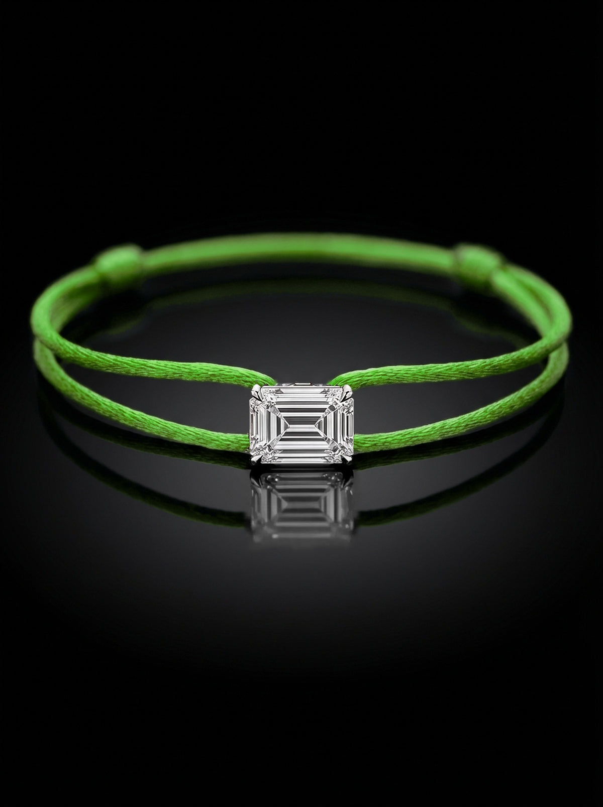 Diamond Satin Bracelet - Emerald, Green