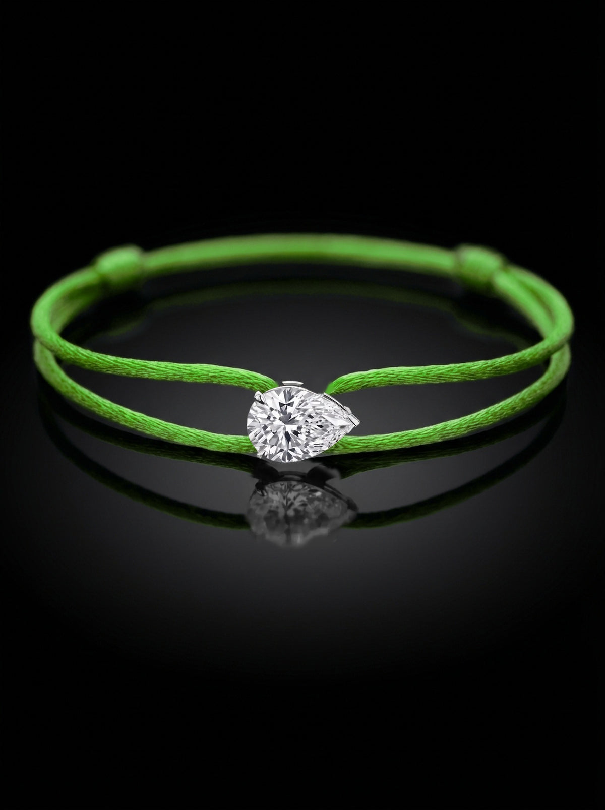 Diamond Satin Bracelet - Pear, Green