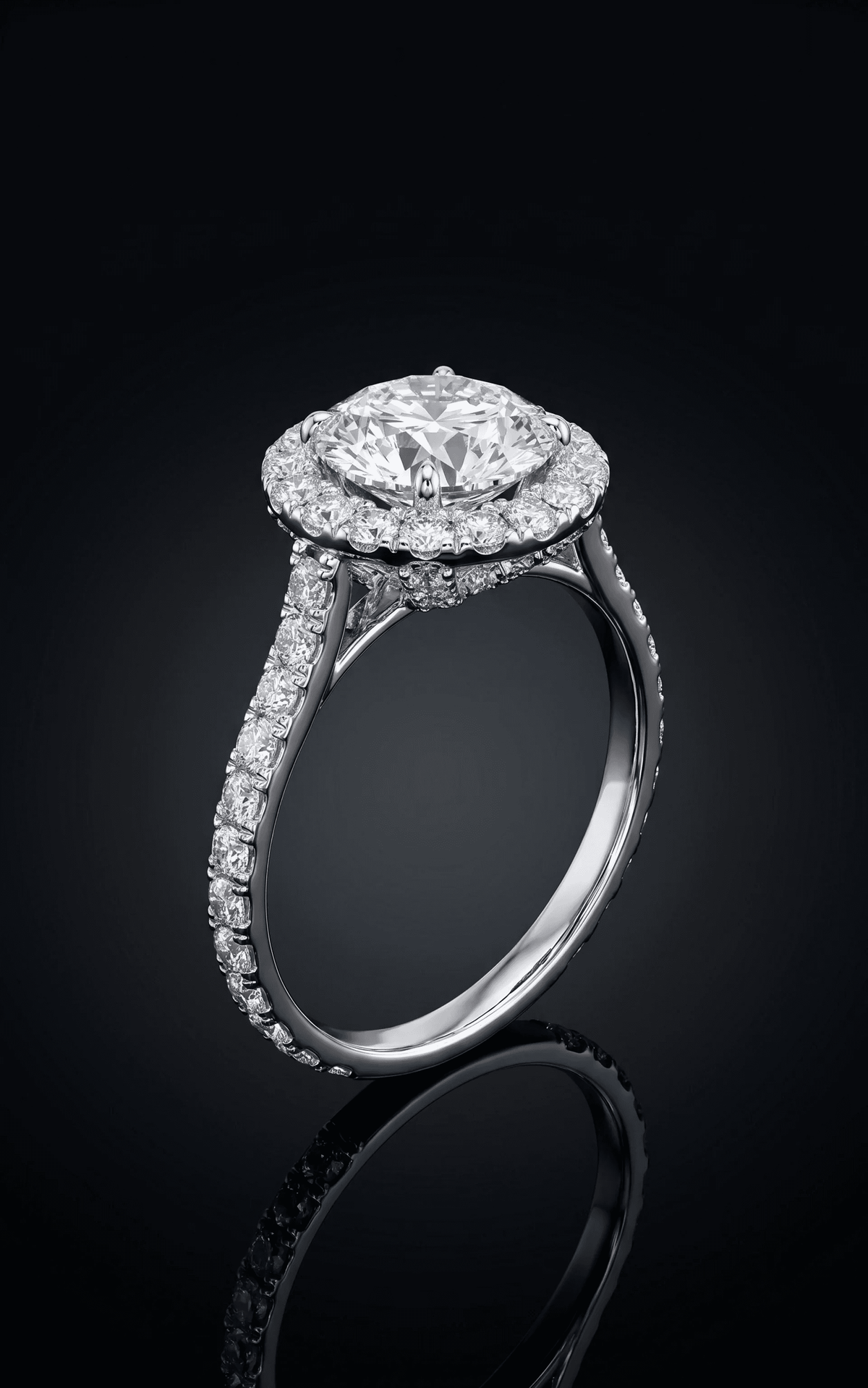Round Diamond Ring with Halo - 3.32CT - 2
