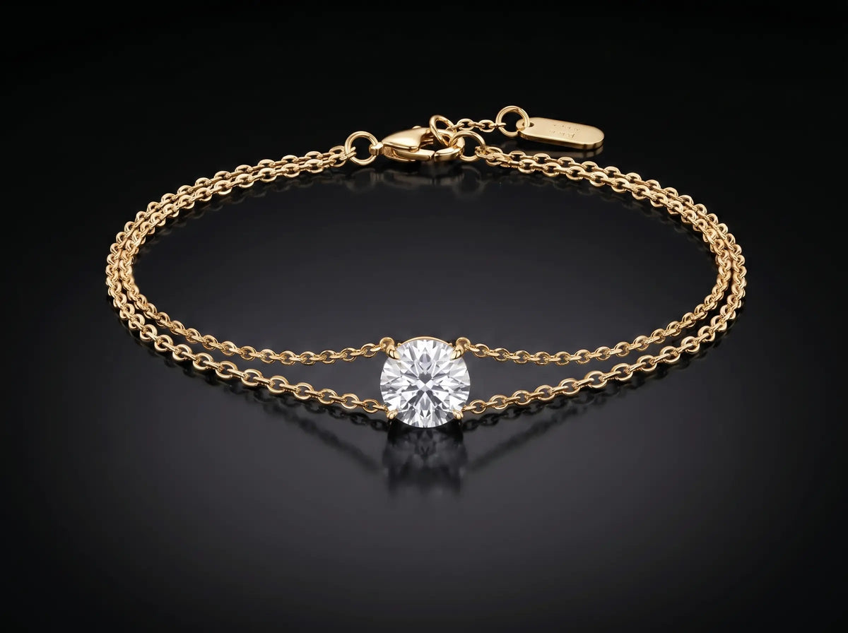 Diamond Bracelet - Round, Yellow Gold