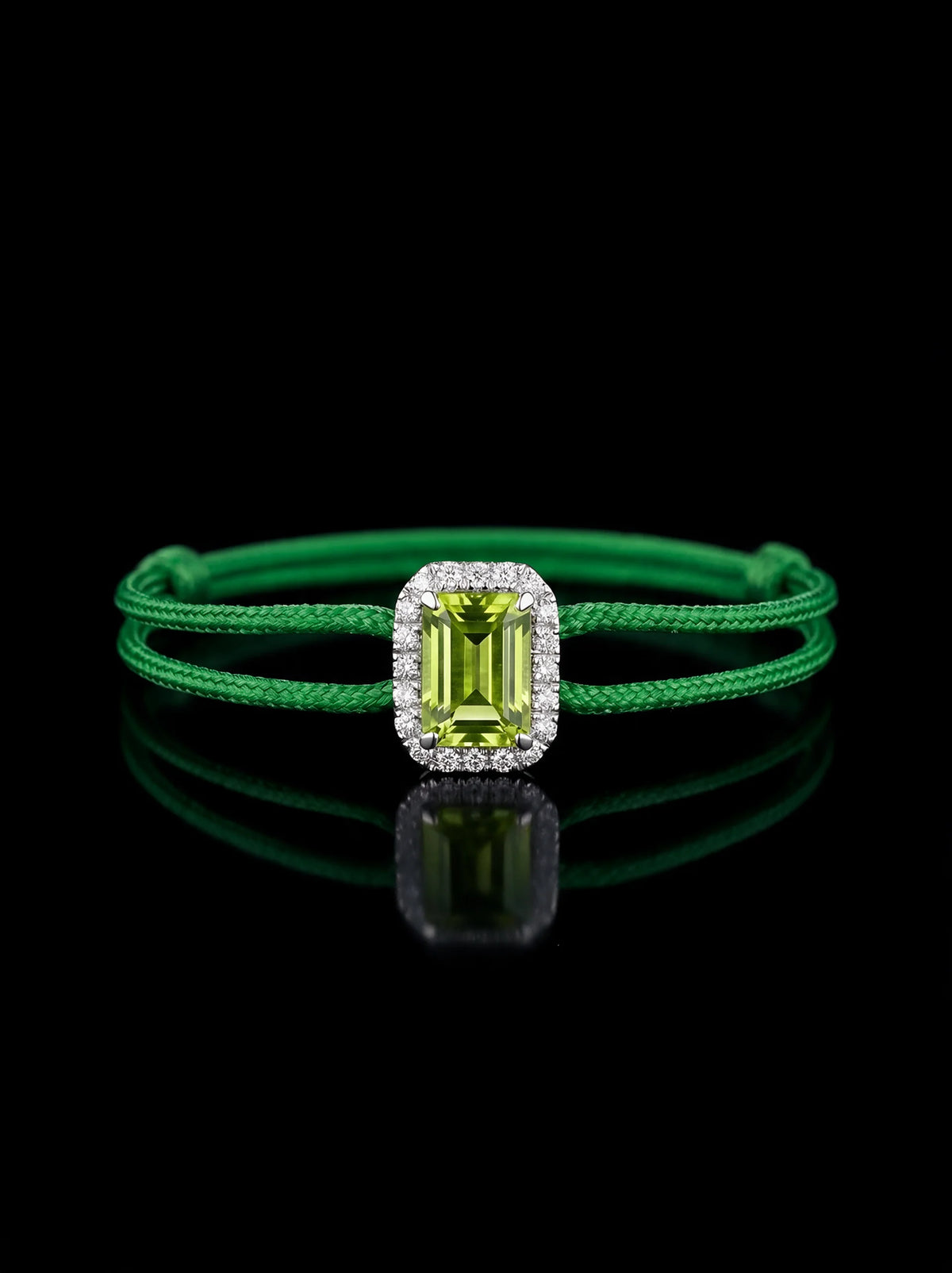 Diamond Halo Satin Bracelet