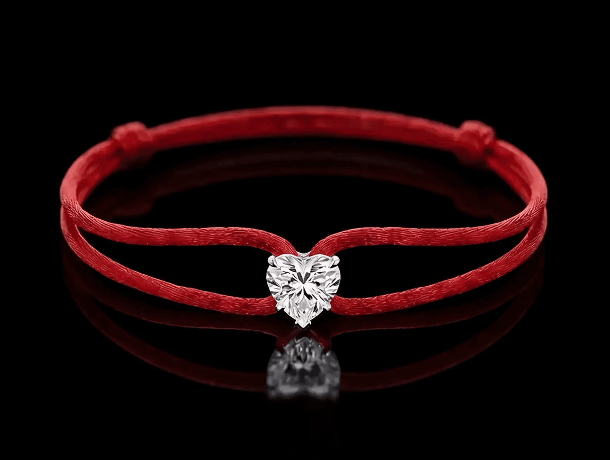 Diamond Satin Bracelet - Heart