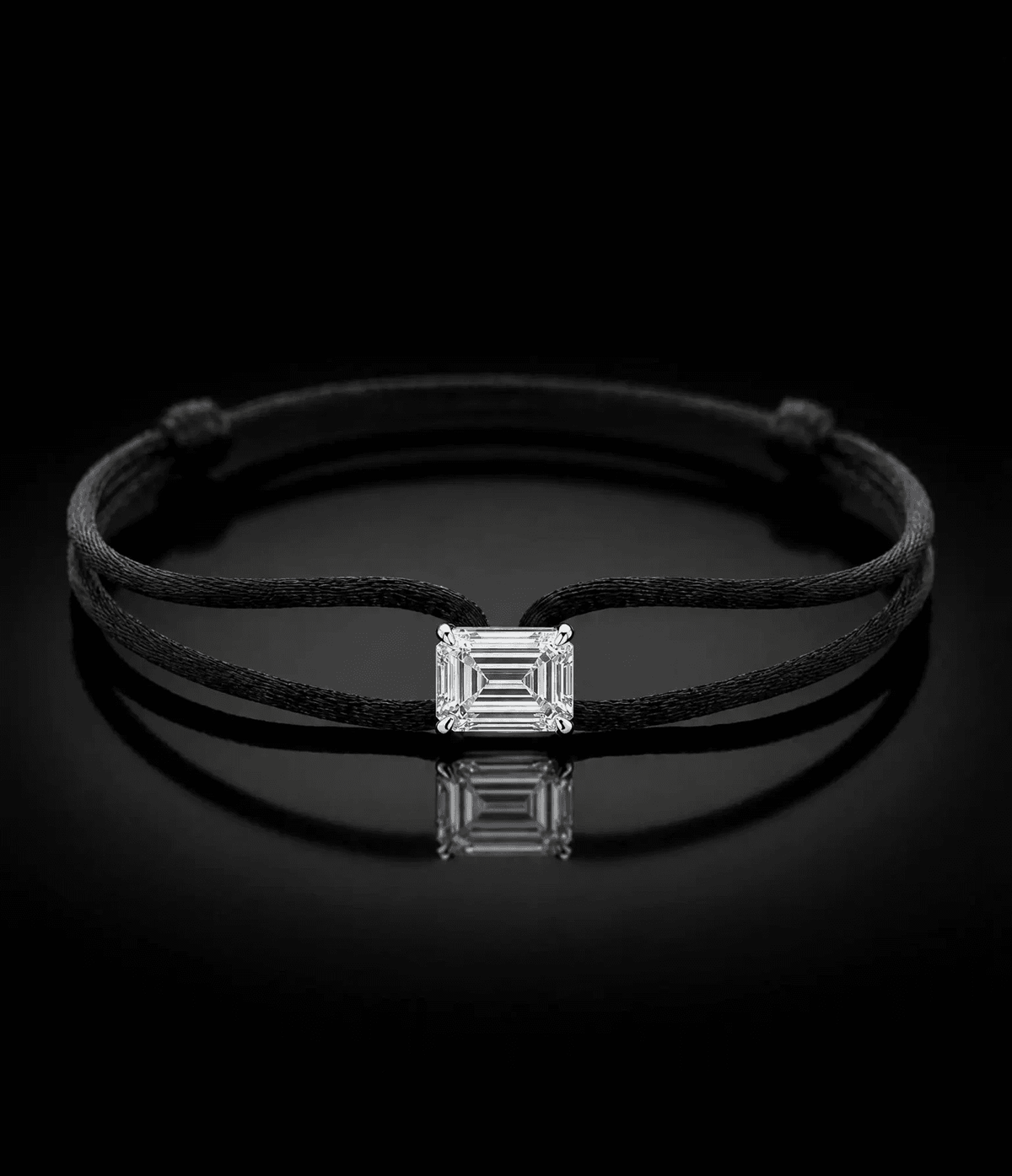 Diamond Satin Bracelet - Emerald, Black