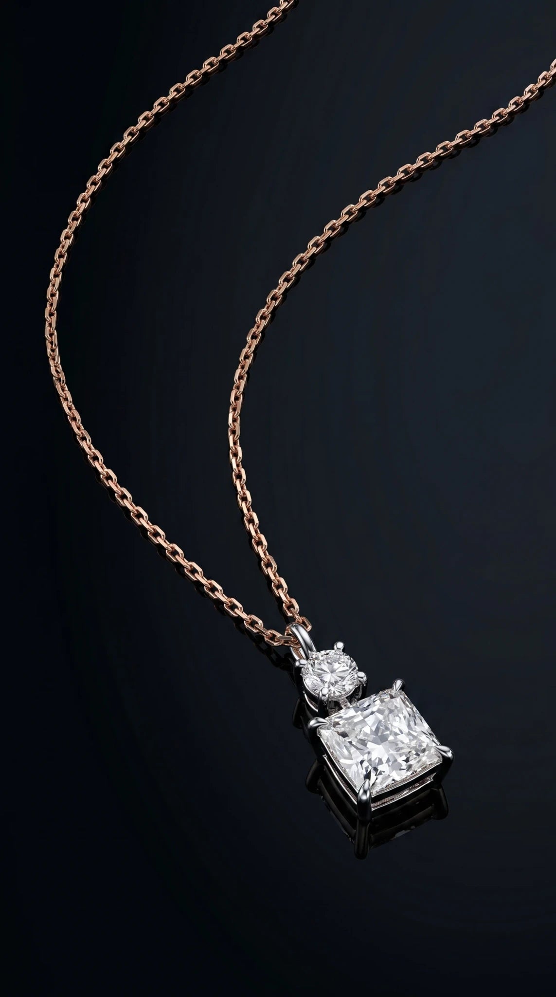 Cushion Diamond Necklace - 2