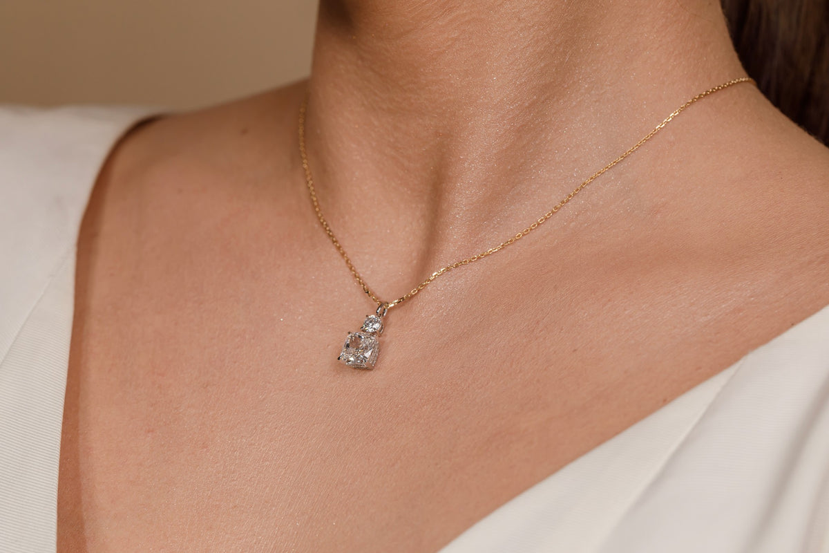 Cushion Diamond Necklace - 4