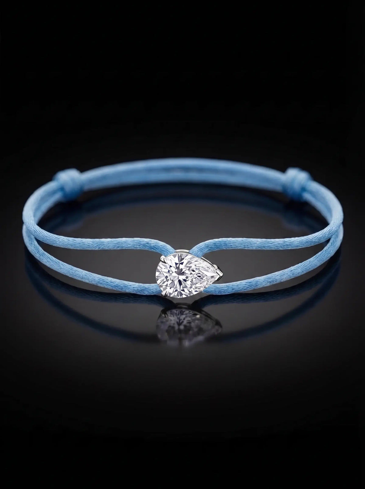 Diamond Satin Bracelet - Pear, Blue