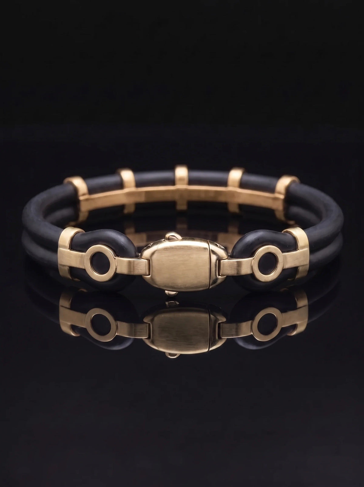Diamond Rubber Bracelet - Yellow Gold - 2