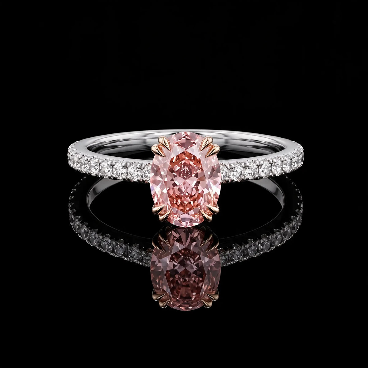 Oval Pink Diamond Ring