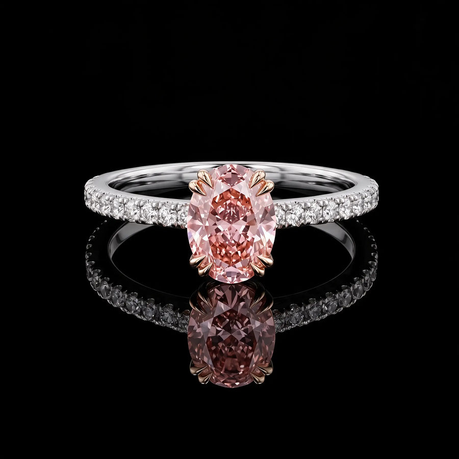Oval Pink Diamond Ring